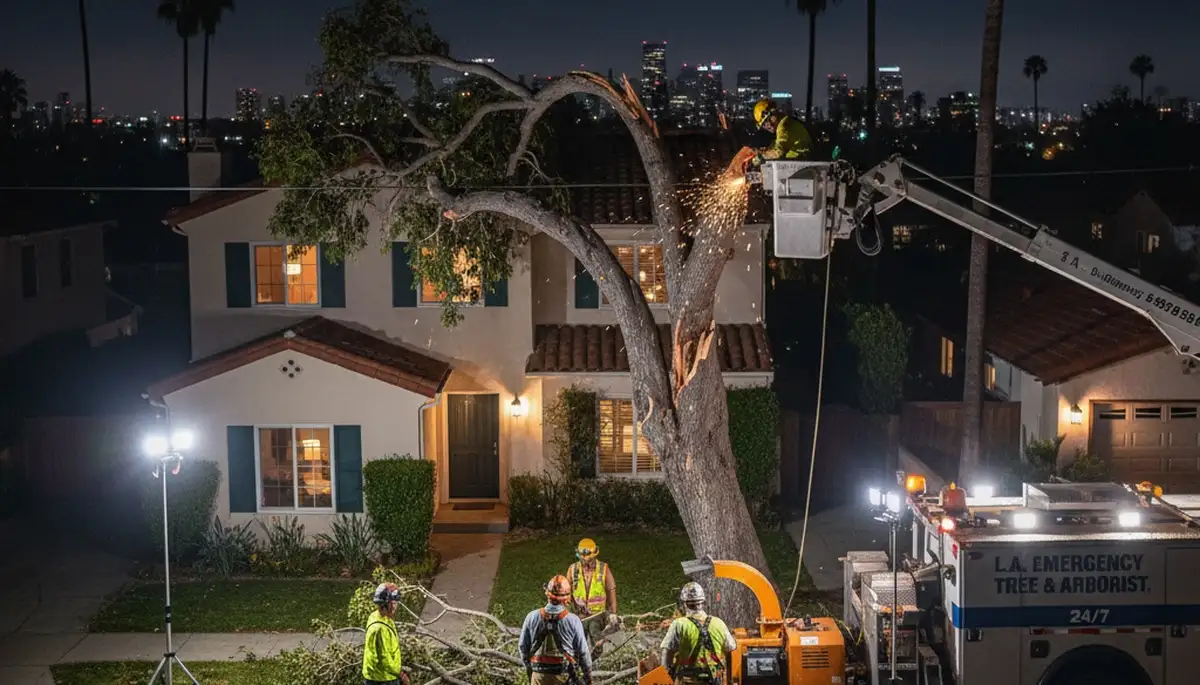 24/7 emergency tree removal service team restoring safety for homeowners in Los Angeles, CA