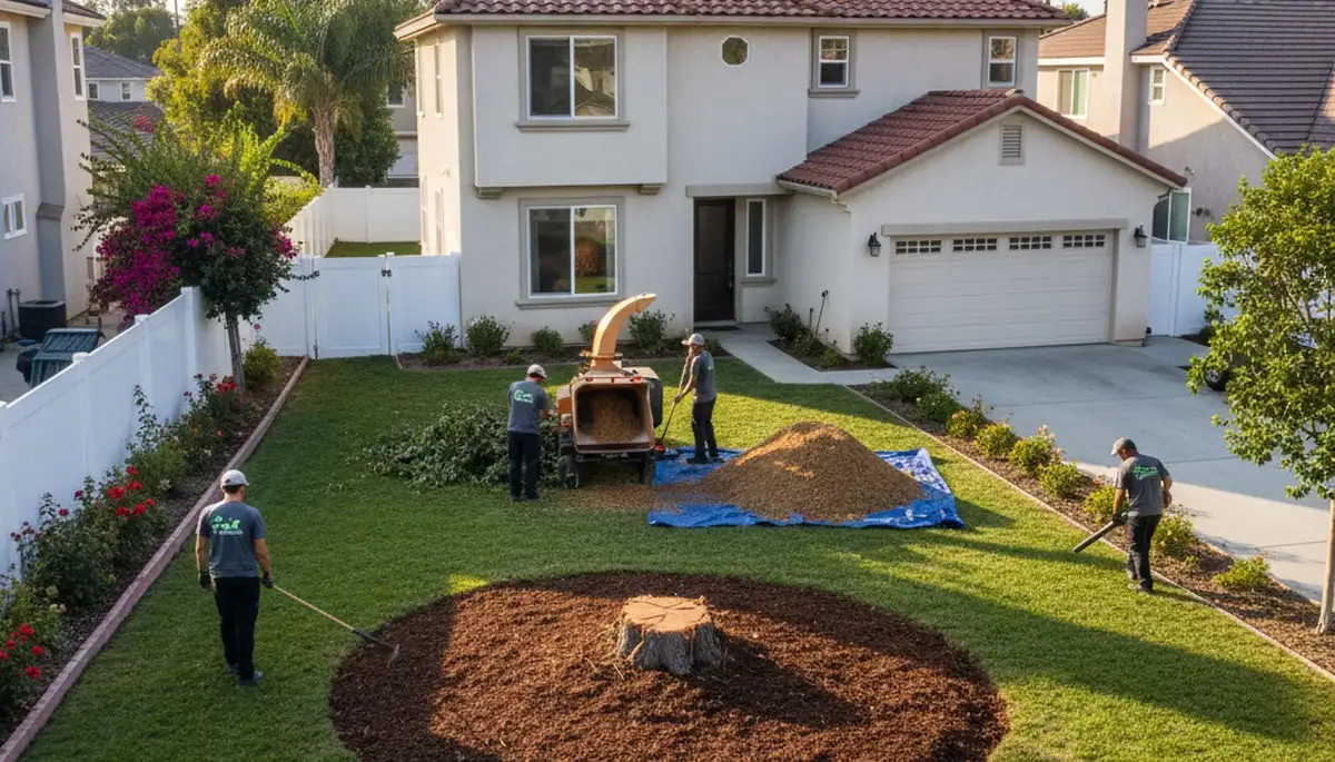 Completed tree removal and yard cleanup by professional crew in Los Angeles, CA