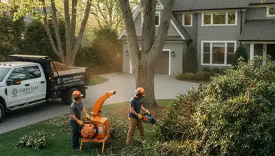 Professional shrub removal service clearing overgrown bushes in Los Angeles, CA yard