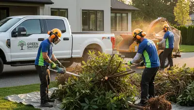 Professional shrub removal service in Los Angeles, CA clearing overgrown bushes and yard debris