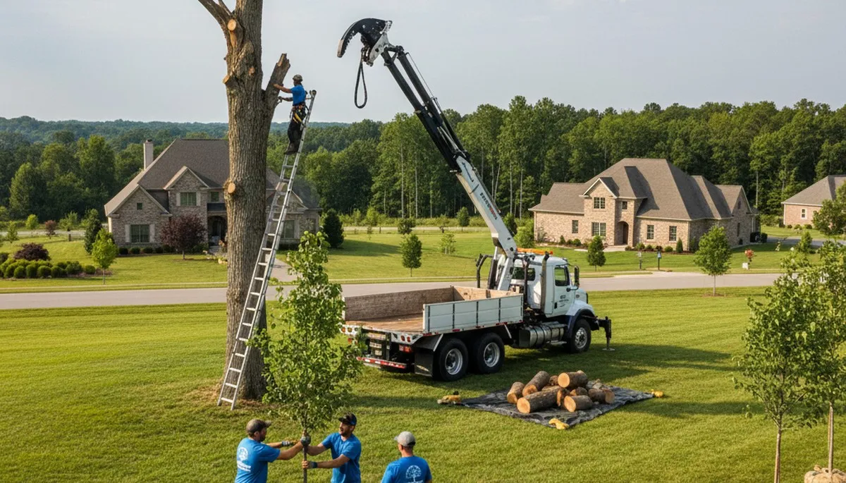 Arborist planting young tree in Los Angeles, CA for Chop Chop Tree professional tree service