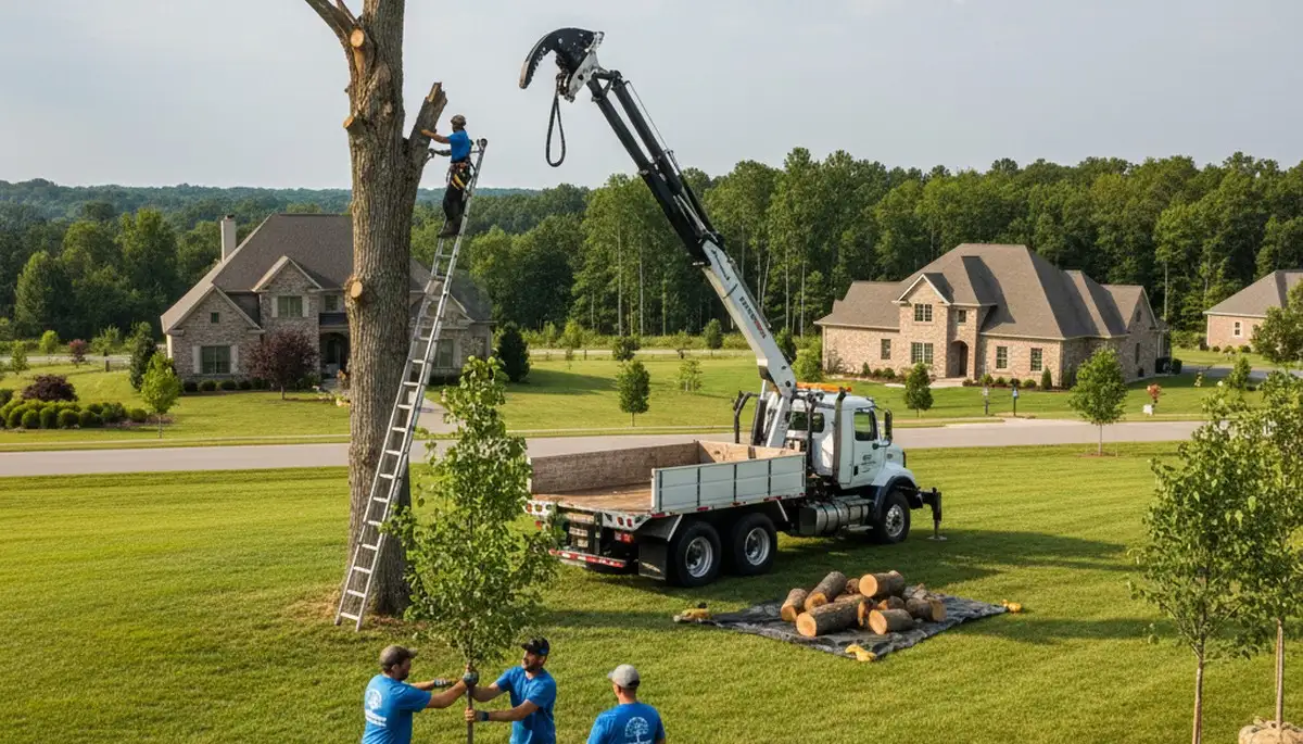Arborist planting young tree in Los Angeles, CA for Chop Chop Tree professional tree service