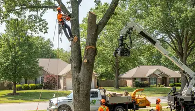 Arborist performing professional tree removal in Los Angeles, CA for Chop Chop Tree service