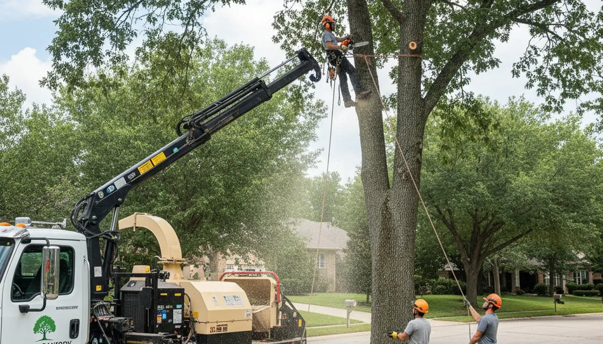 Arborist performing professional tree removal in Los Angeles, CA for Chop Chop Tree service