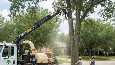 Arborist performing professional tree removal in Los Angeles, CA for Chop Chop Tree service