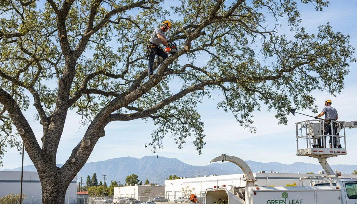 Professional tree removal service in Los Angeles CA safely cutting and clearing large trees