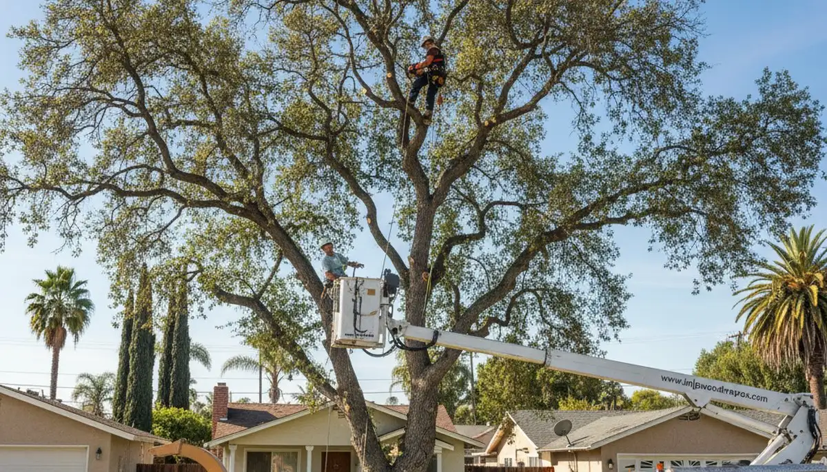 Professional tree removal service in Los Angeles CA safely cutting and clearing large trees