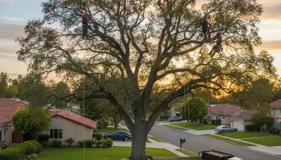 Professional tree removal service in Los Angeles CA safely cutting and clearing large trees