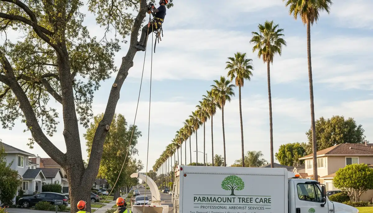 Professional tree removal service in Los Angeles, CA safely cutting and clearing trees