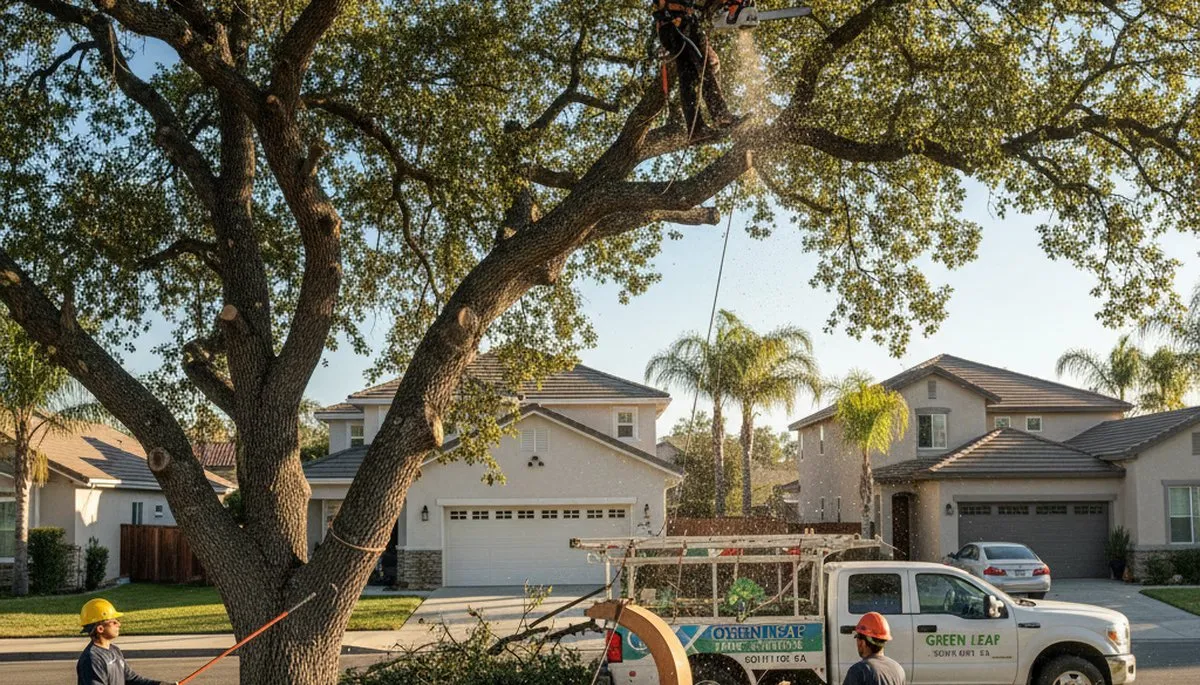 Professional tree removal service in Los Angeles CA safely clearing large residential trees
