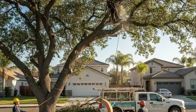 Professional tree removal service in Los Angeles CA safely clearing large residential trees